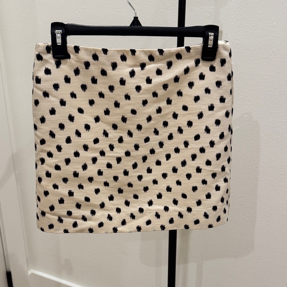 J.‎ Crew Cream and Black Patterned Mini Skirt
